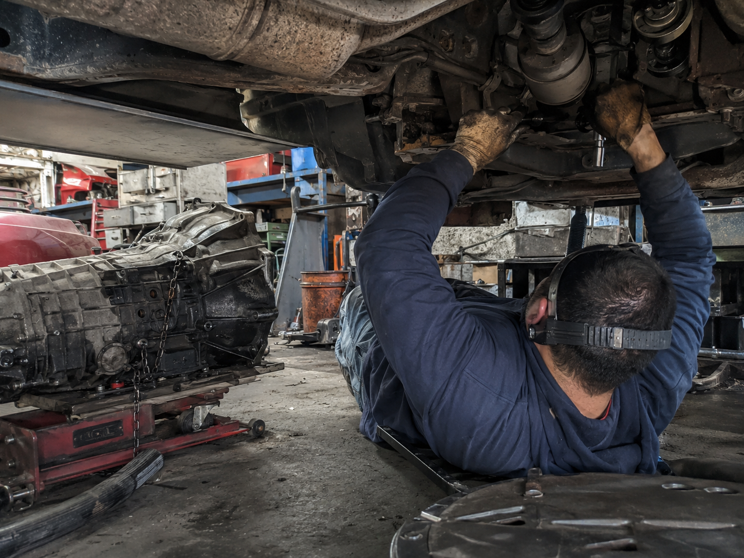 Under-vehicle transmission work